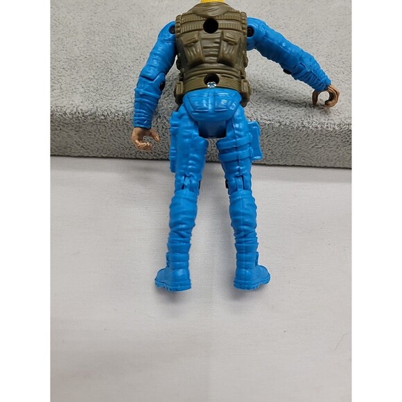 G.I JOE 4” ACTION FIGURE TOY  BLOND HAIR BLUE CLOTHES AND BROWN VEST - Picture 16 of 16